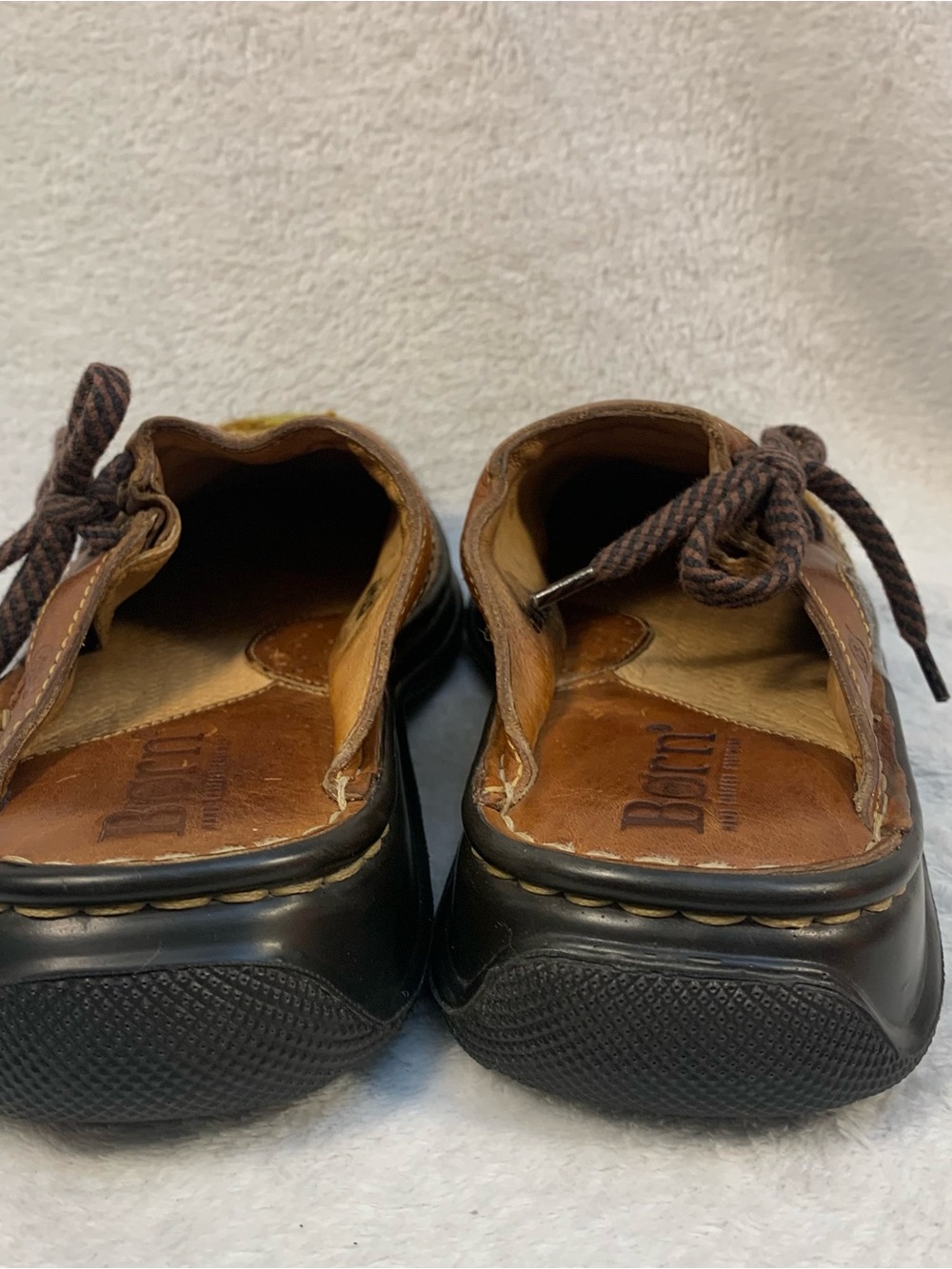 Born Women Aztec Navajo Gray, Olive, Brown with side tie Slip-On Clog Size 6 - Picture 10 of 11
